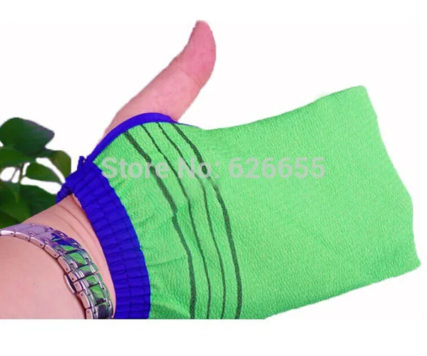 Free shipping 50 pcs/lot korea hammam scrub mitt magic peeling glove exfoliating tan removal mitt