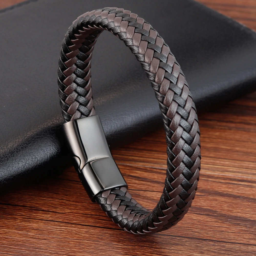 Classic Design Hand-woven Bracelet Personality Gift For Men Genuine Leather Bracelet&Bangle Special Birthday Party Jewelry