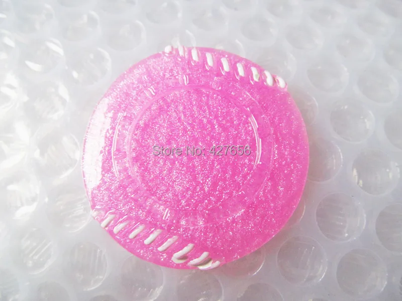 30pcs White/Hot Pink Round Flatback Resin Baseball Charm Finding, Base Setting Tray, for 25mm Picture/Cabochon/Cameo