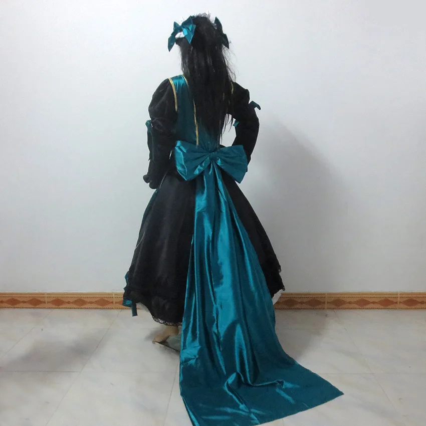Disfraz de mayordomo negro Sieglinde Sullivan, vestido verde Witcn Lolita, disfraz personalizado de cualquier tamaño