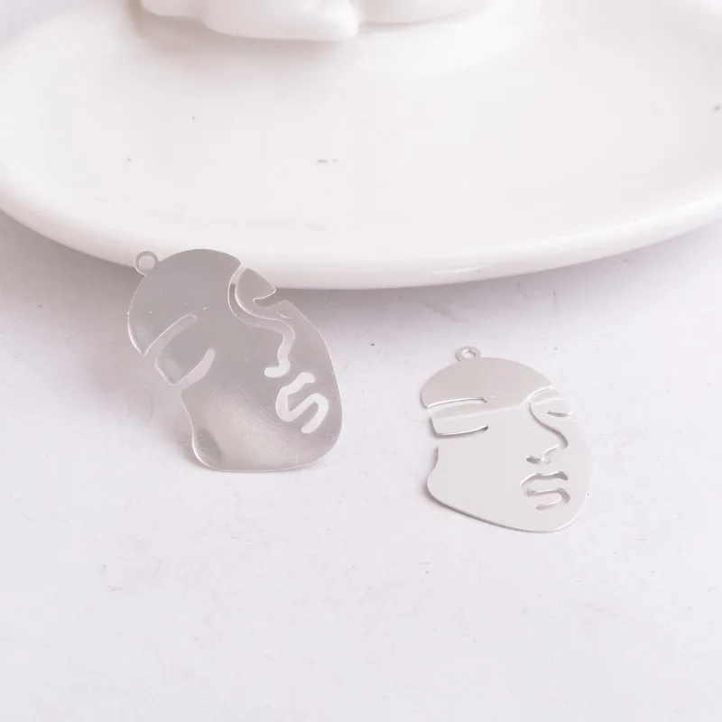 50 Stück AB5101 20mm*29mm Gesichtsmasken-Anhänger Gesichtsform-Artikel Anhänger DIY Ohrringe Schmuck – Detail 5