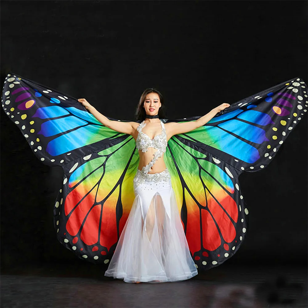 2018 NEW Belly Dance Props 360 Degrees LED Flash Lighting Wings Opening Split Wings Luminous Butterfly Dancing Wings With Sticks