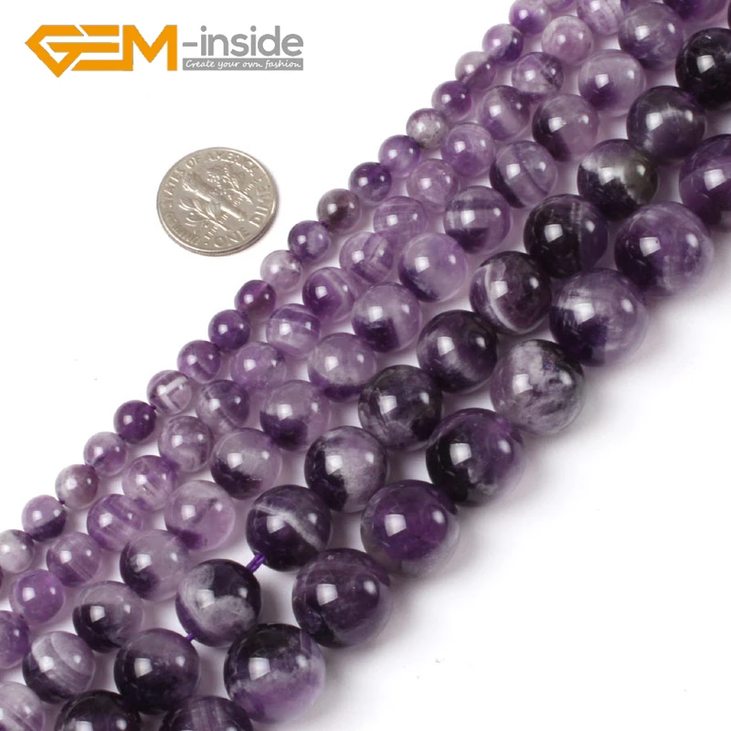 

Round Mixed Color Dream Lace Amethysts Beads Natural Stone Beads DIY Loose Beads For Bracelet Making DIY Strand 15 Inches