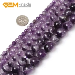 Round Mixed Color Dream Lace Amethysts Beads Natural Stone Beads DIY Loose Beads For Bracelet Making DIY Strand 15 Inches