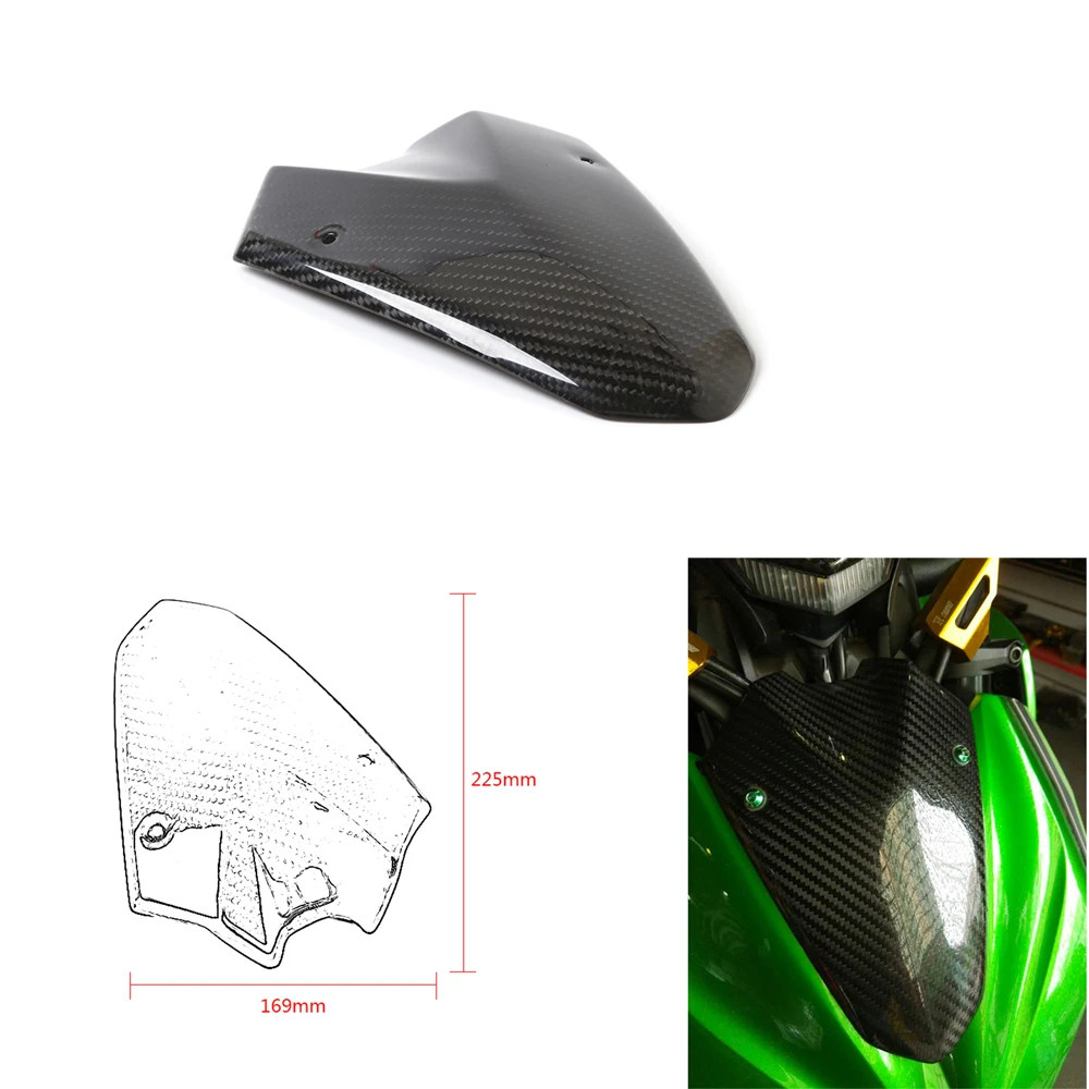 

Motorcycle Pre-Preg Twill Carbon Fiber (Dry Carbon) Upper Front Nose Windshield Screen Cowl for Kawasaki Z1000 2014-2016 2015