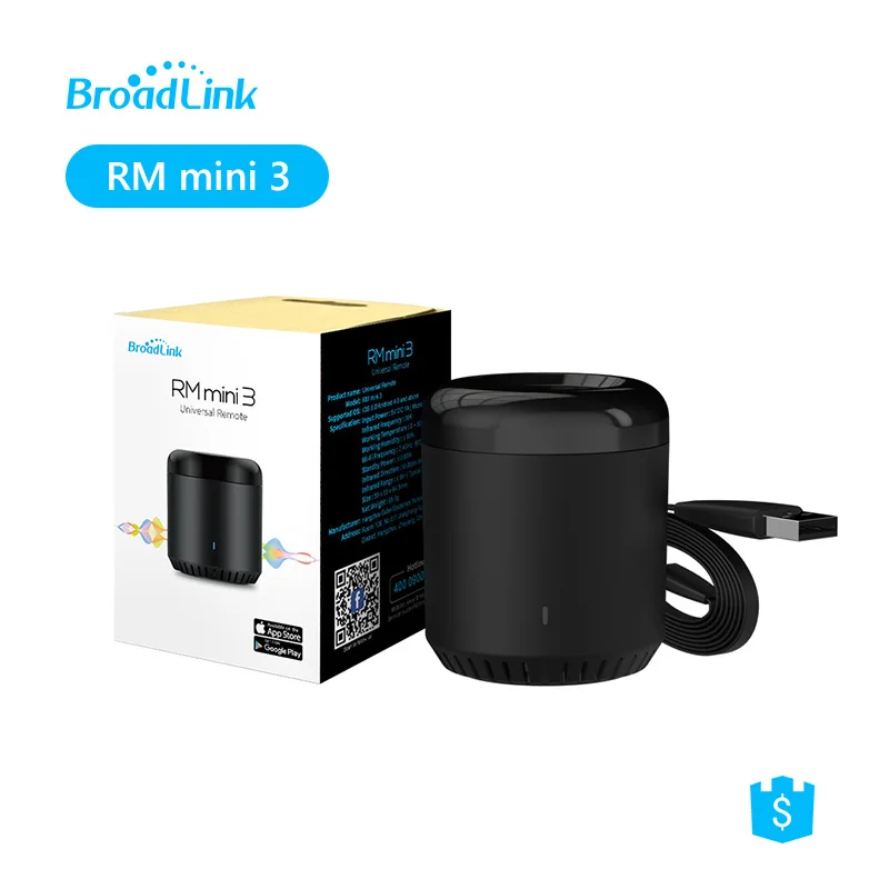 جهاز تحكم عن بعد BroadLink RMmini 3 IR ، عالمي ، 2 حزمة ، يعمل مع Alexa و Google Home