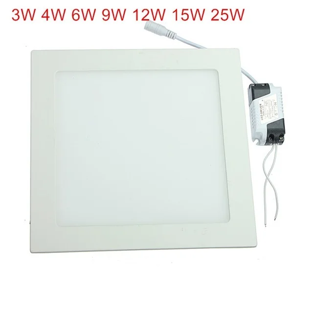 LED Downlight3W  4W 6W 9W 12W 15W 25W Square/Round Ultra thin SMD 2835 Power Driver Ceiling Panel Lights Cool/Natural/Warm White