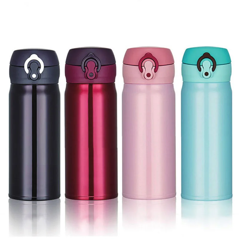 

Thermos Cup 500ml Bounce Cover Portable Insulated Termos Mug Stainless Steel Coffee Tea Vacuum Flasks Travel Drink Water Bottle