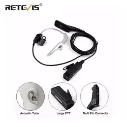 Retevis EAM201 Walkie Talkie Headset Large PTT Mic Acoustic Tube Earpiece Radio for Motorola DP4800 DP4801 XPR6550 DGP4150 P8268