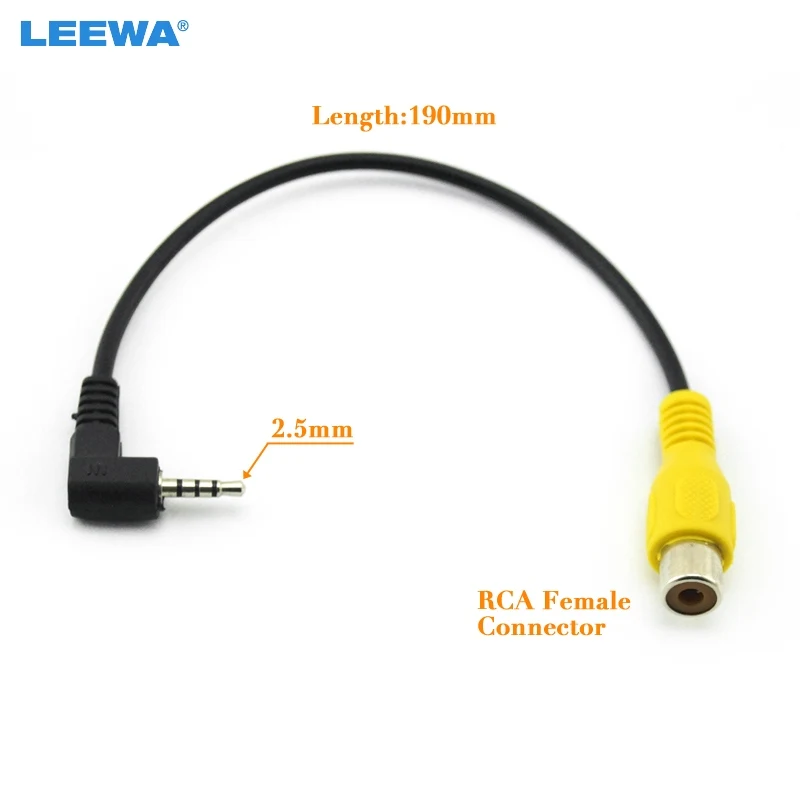 

LEEWA 19CM 2.5mm TRS plug to RCA female adaptor for GPS Video Input #CA1488