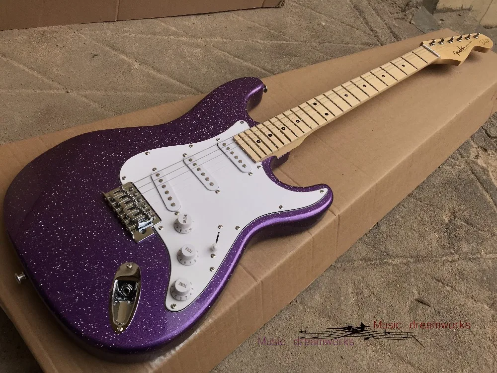 China OEM becoda Custom Shop ST Electric Guitar Shining metal purple. Alder wood GUITAR free shipping