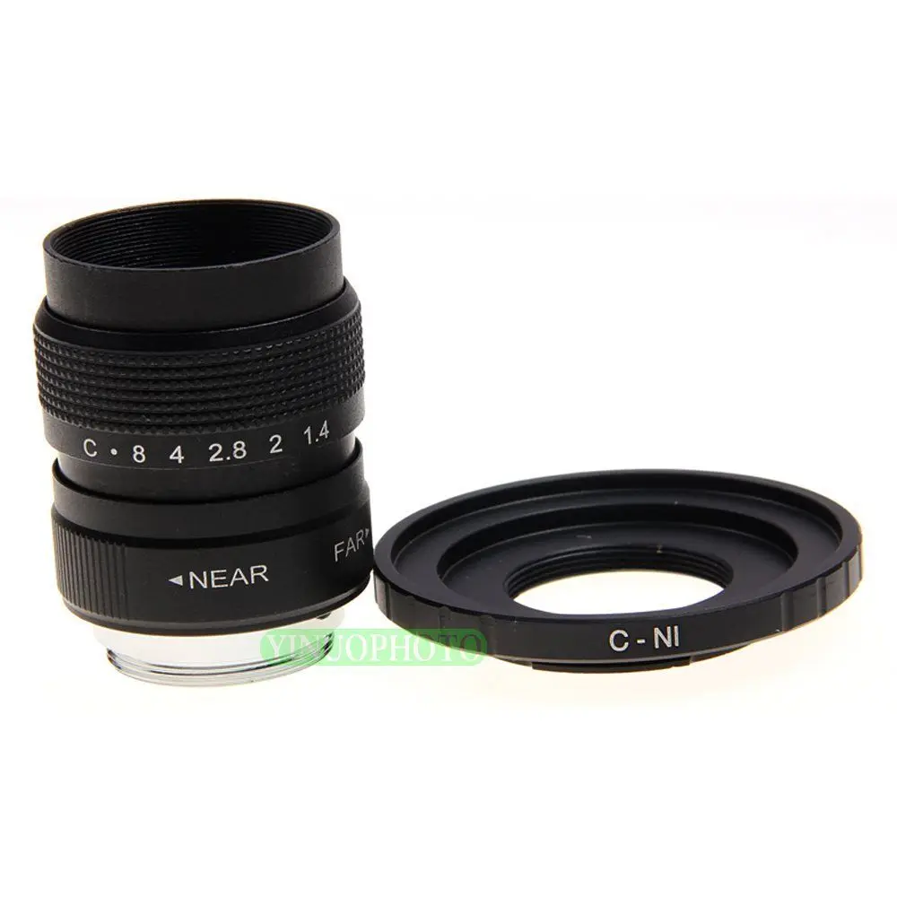 Fujian 25mm F1.4 CCTV TV Movie lens +C Mount for Nikon 1 AW1 S2 J5 J4 J3 J2 J1 V3 V2 V1 C-NI C-Nikon 1 Mirrorless Camera