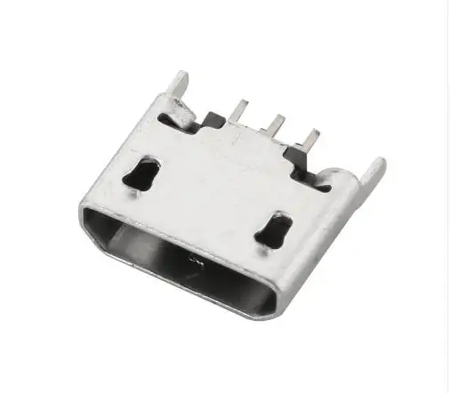 10pcs Flat Mouth MICRO USB Vertical 5pin 180 degrees connector For Mobile phone Mini jack 5P Direct plug-in connectors