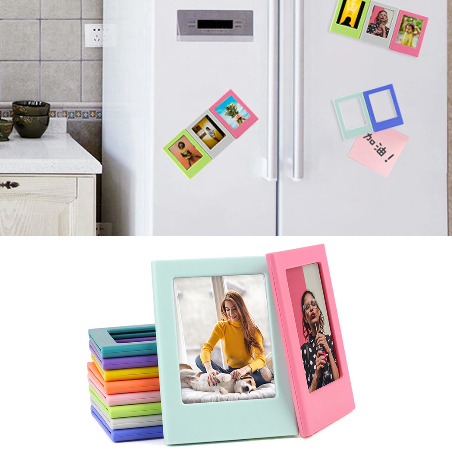 

10PCS Assorted Colors Free Combination Magnetic Photo Picture Frames for Fujifilm Instax Mini 8 8+ 9 Instant Camera Films