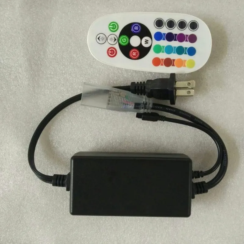 110V 220V 24Key IR Remote RGB Controller Led dimmer 1000W  EU plug US plug 8mm PCB / 10MM/12mm PCB connector