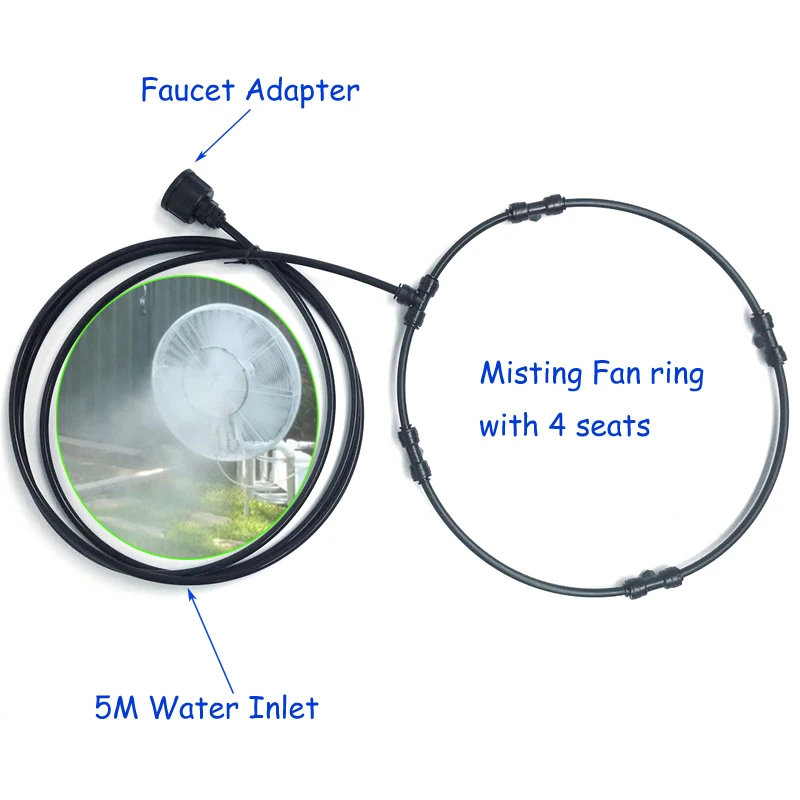 

HMH901 Watering & Irrigation Sprayers outdoor cooling misting system misting fan rings with 4pcs Mist Brass Nozzle