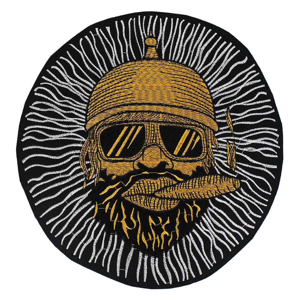 Cool Man Embroidery Patches Iron on Clothes Patches Stickers Rock Punk Biker Jacket Back Badges Decorated Craft 5 pieces