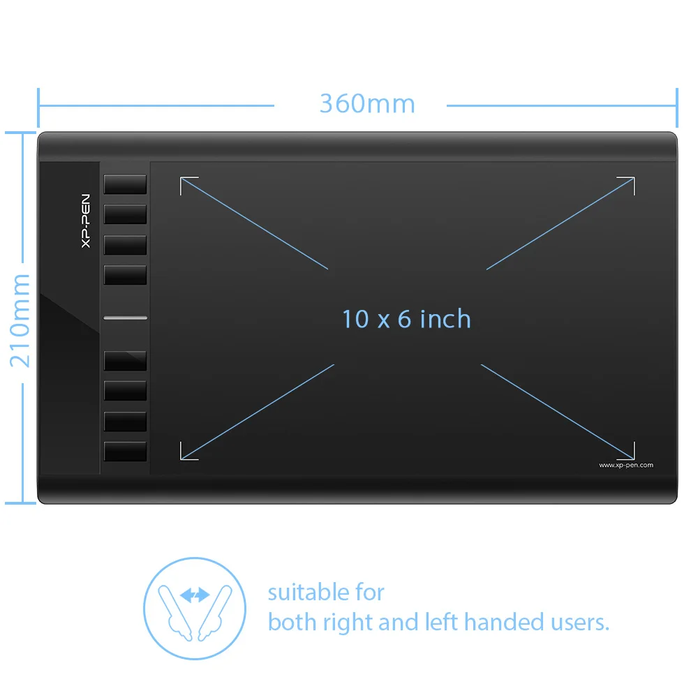 XPPen Star03 V2 Digital Drawing Tablet 10*6 Inch Graphics Tablet with 8 Express Keys 8192 Pressure Levels for Windows Mac