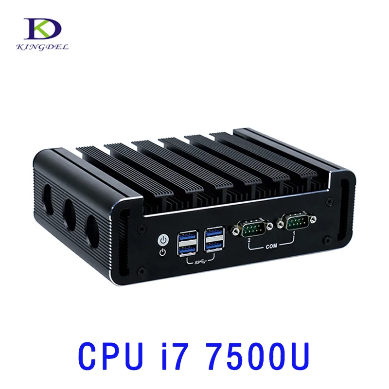 

DDR4 Mini PC Newest Style Industrial HTPC Fanless Mini PC Intel Dual Core i7 7500U with DP HDMI 2*COM 2*LAN Computer Windows10