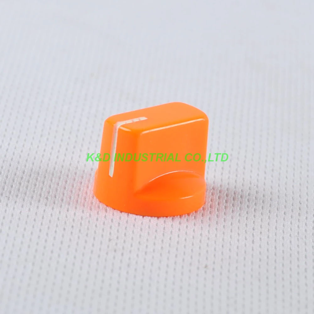 

10pcs Colorful Orange Rotary Volume Control Plastic Potentiometer Knob Knurled Shaft Hole