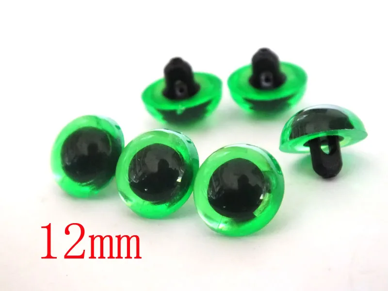 wholesale 200pcs Plastic Craft Animal Eyes Safety Sewing green Color High Quality--12mm