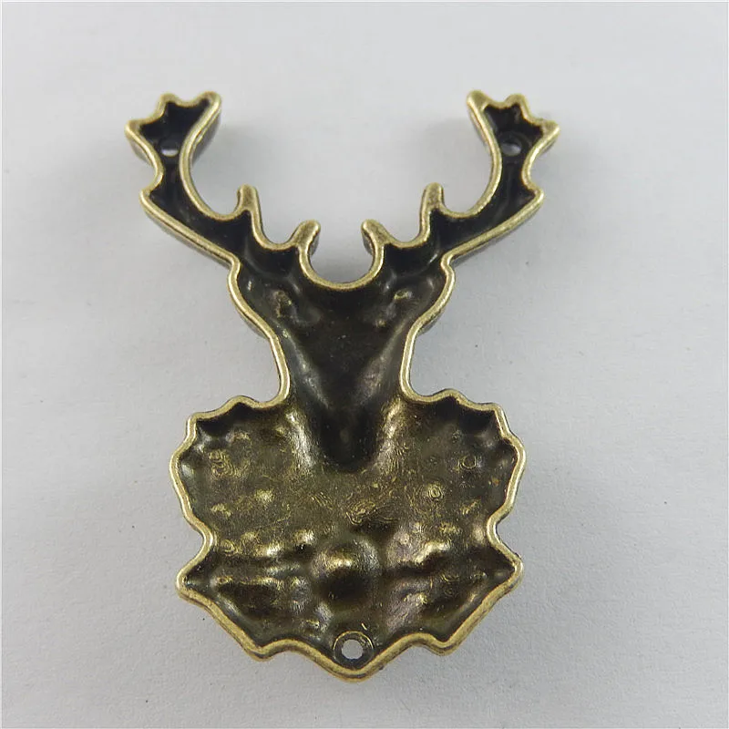 3pcs Antique Bronze Tone Deer Charms Necklace Pendant Jewelry Accessories Making Man Women Retro Style Jewelry 51*38*7mm 50703