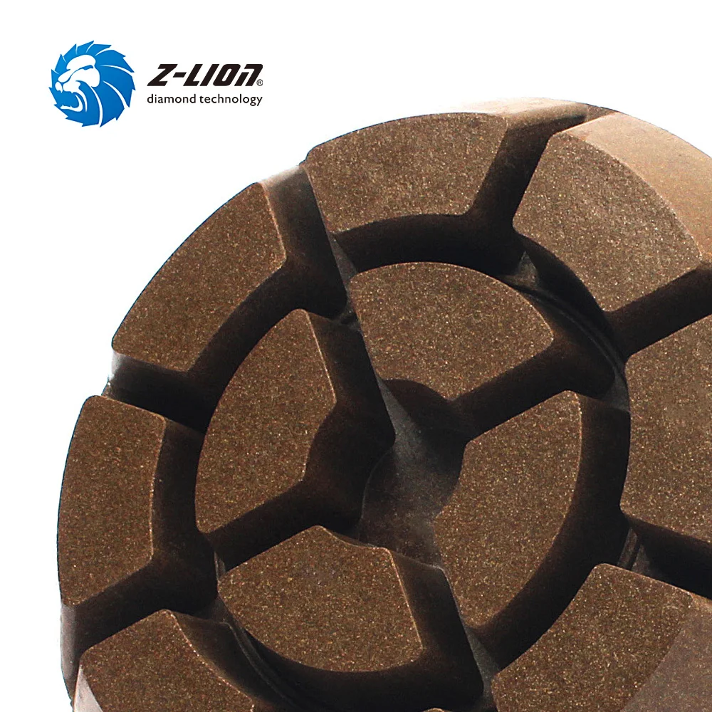 Z-LION 3inch Diamond Floor Polishing Pads Metal Filling Resin Bond Grinding Disks Concrete Floor Polishing Coarse Grinding 16KM