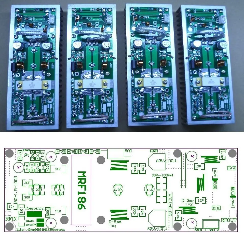 

100W UHF 400 MHZ--470 MHZ Frequency Amplifier Power Board Ham Radio DIY Kits 433MHZ NEW