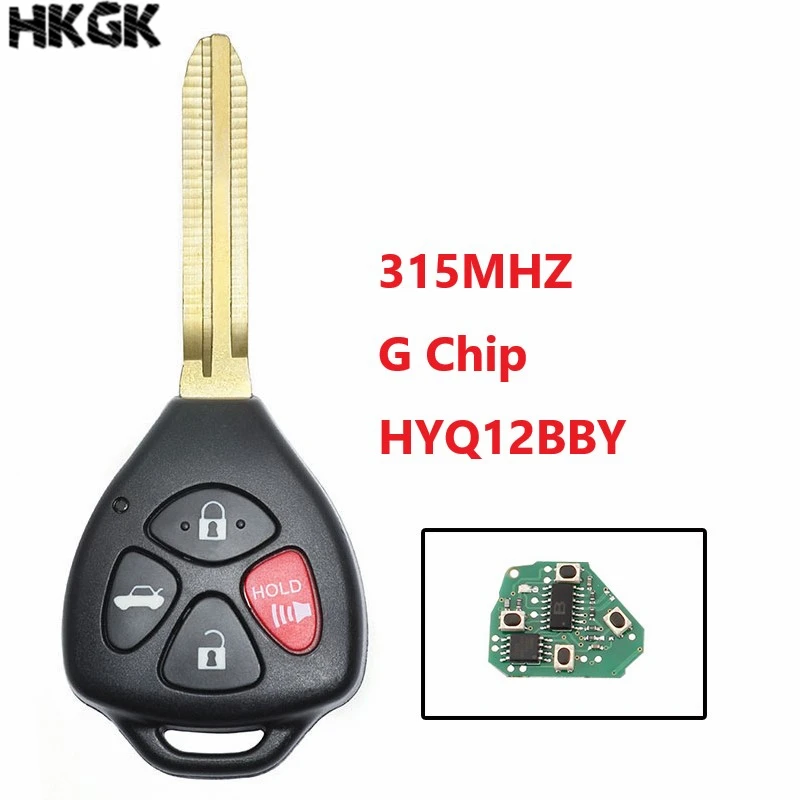 

4Buttons Remote Key For Toyota Camry Rav4 2006-2010 315Mhz For Toyota HYQ12BBY Original key G Chip