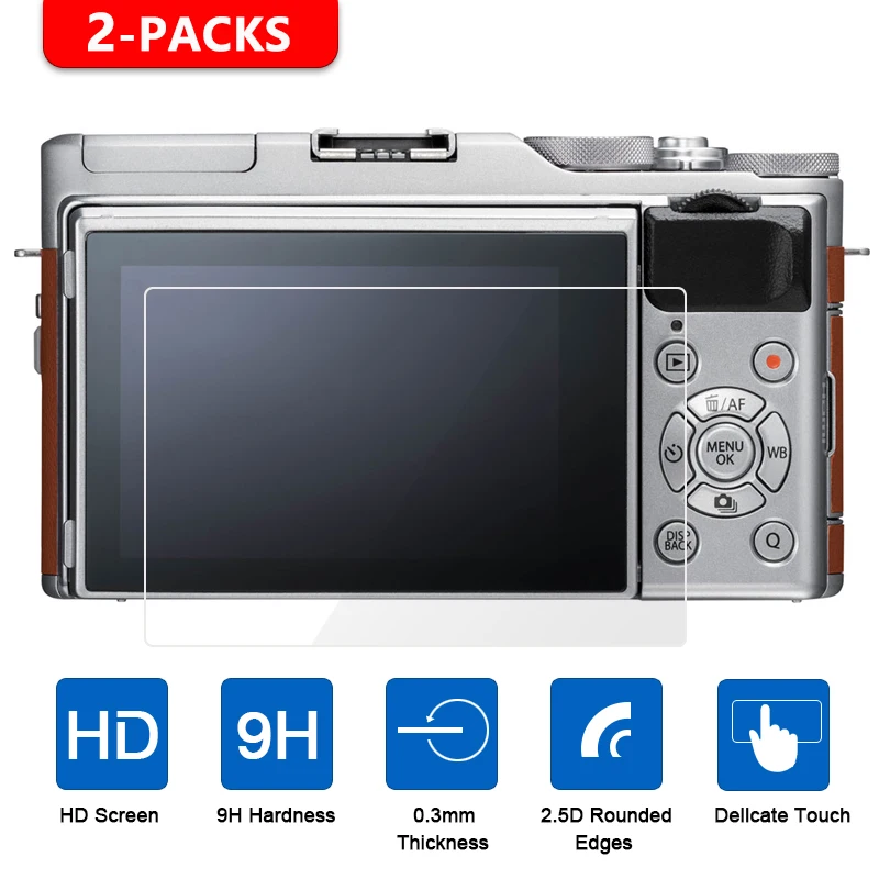 2 шт. закаленное Стекло Экран протектор для ЖК-дисплея с подсветкой Fujifilm X-A1 X-A2 X-A3 X-A5 X-A10 X-M1 GFX 100S 50S 50R X100S X20 X10 X-E1 X-E2 X-E2s