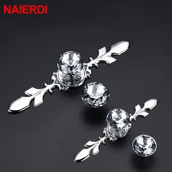 NAIERDI Luxury Diamond Crystal Cabinet Handles Shoebox Handles Closet Door Drawer Knobs Wardrobe Pulls Pullers Furniture Handle