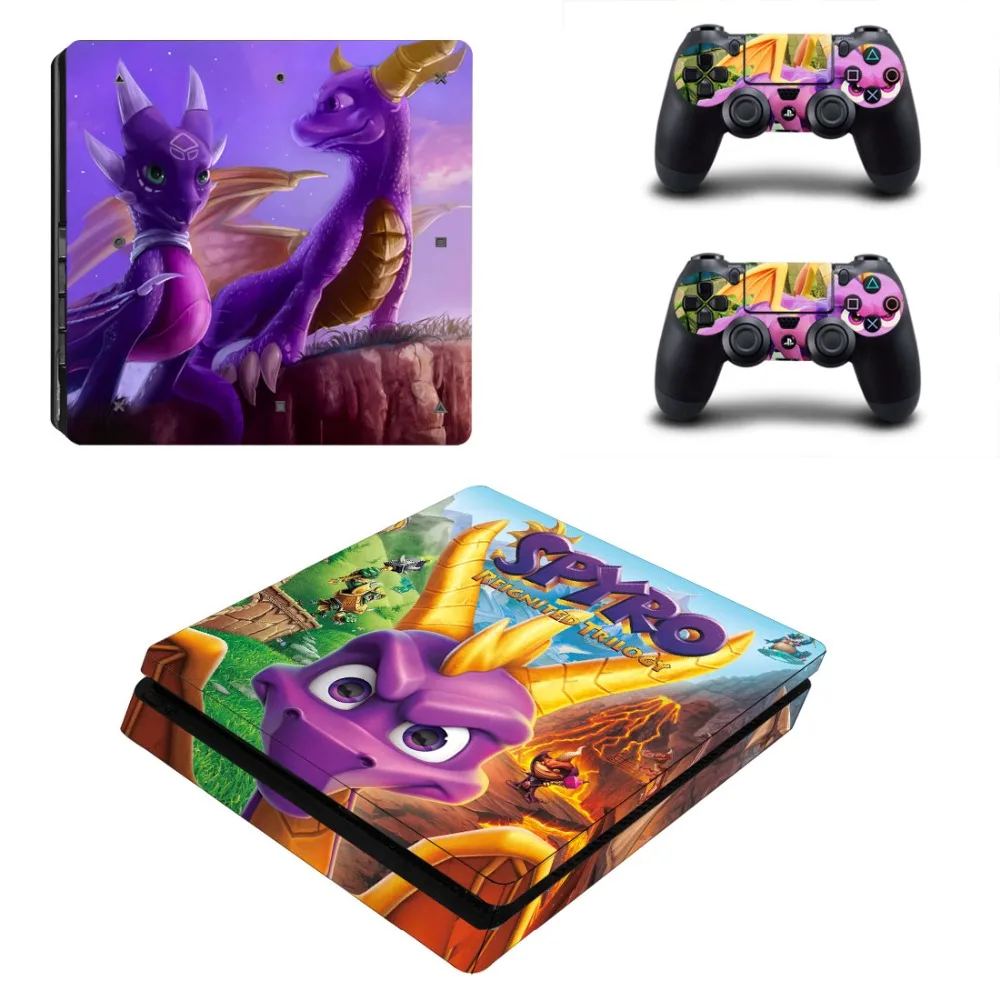لعبة Spyro التنين PS4 سليم الجلد ملصق لسوني بلاي ستيشن 4 وحدة التحكم و 2 وحدات تحكم PS4 سليم جلود ملصق مائي الفينيل