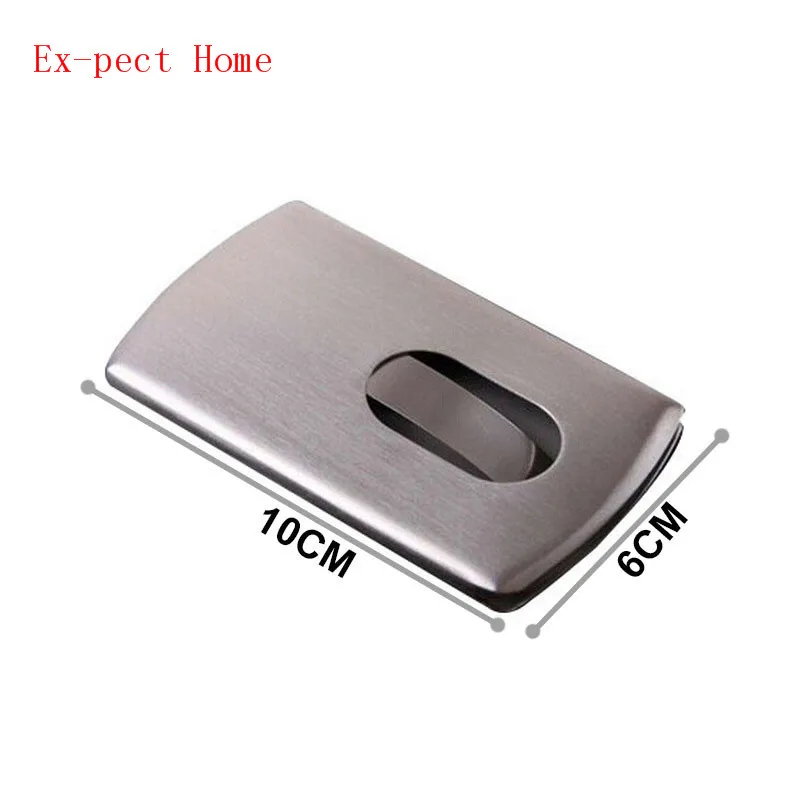 

Business Card Holder Women Vogue Thumb Slide Out Stainless Steel Pocket ID Credit Card Holder Case for Men Free Shipping