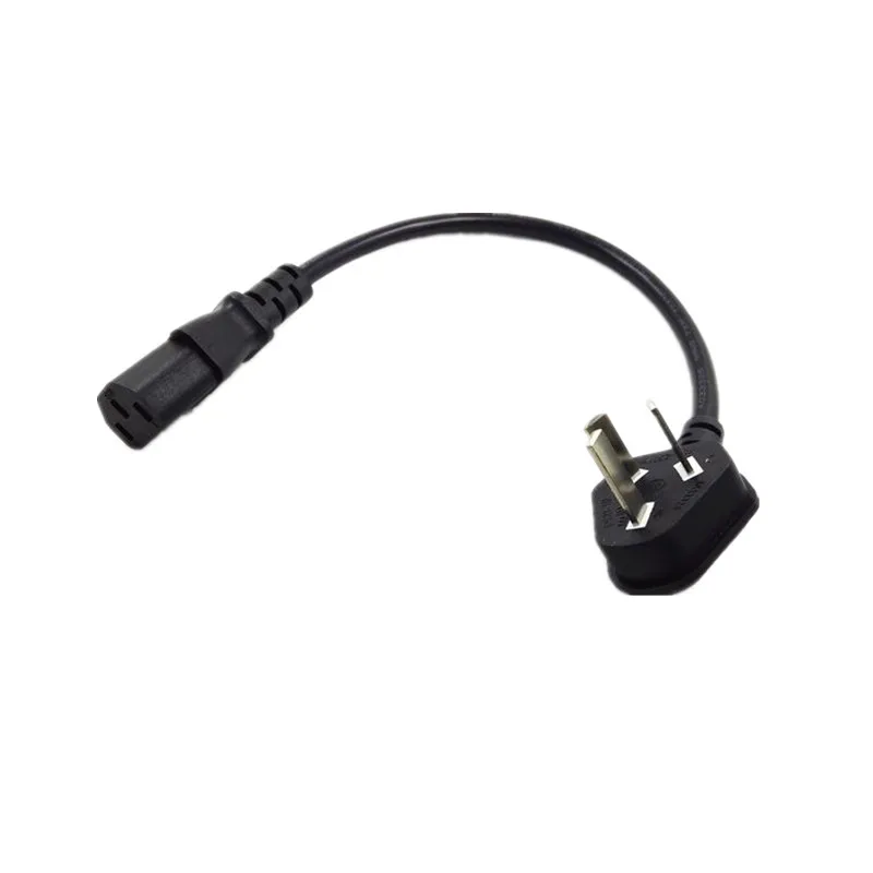 IEC 320 C13 AC Power cable Short Portable Cord 3 Pole Elbow Plug 20cm For Computers LED display Printer Rice cooker Monitor