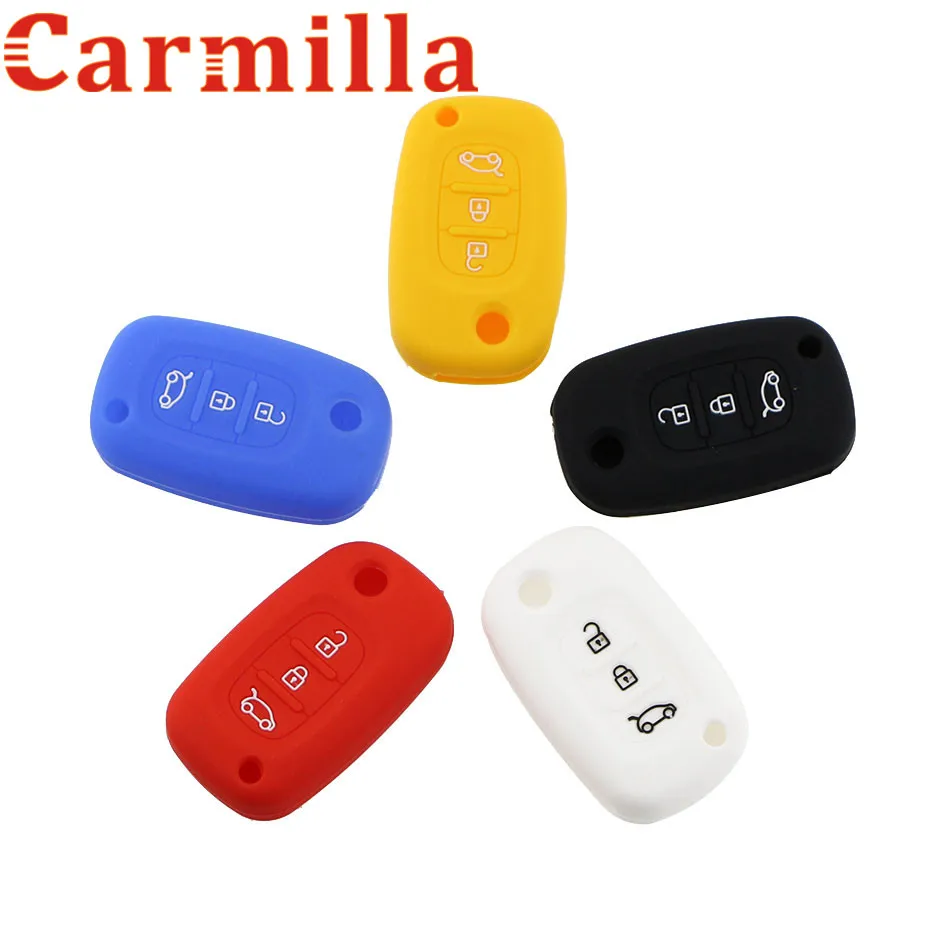 Carmilla Car Silicone Remote Key Cover Fob Holder Protector Bag Case for Lada Priora Sedan Sport Kalina Granta Vesta X-ray Sheel