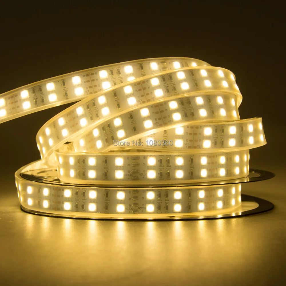 

SMD 5050 RGB LED Strip Double Row 12V Waterproof 5M 600LEDs 120LEDs/M Cold / Warm White LED tape Light For Home Garden