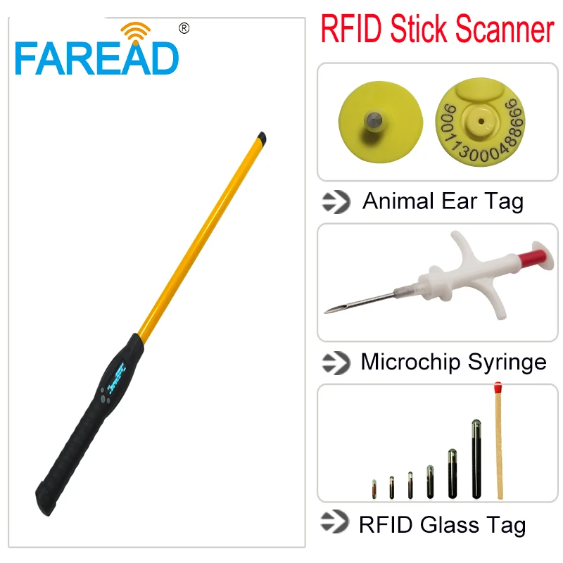 7000 ID codes long antenna RFID Animal ear tags Stick cattle Reader LF handheld Bluetooth-compatible scanner connect Android