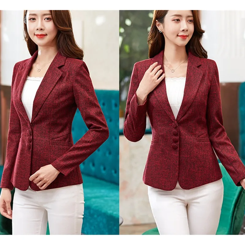 2024 New Autumn Spring Women\'s Blazer S-6XL Elegant Fashion Lady Blazers Coat Female Slim Office Lady Jacket Outwear Casual Tops