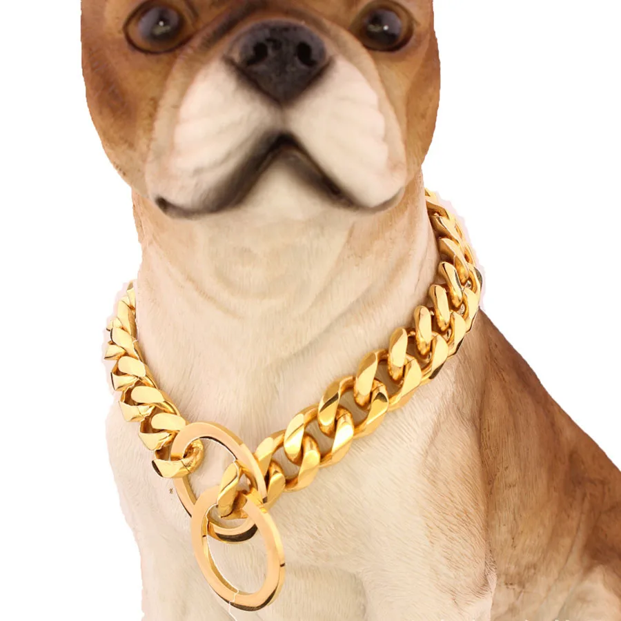 12mm Curb Cuban Link Pet Choker Necklace 316L Stainless Steel Training Dog Chain Animal Cat Collar Wholesale Price Necklaces