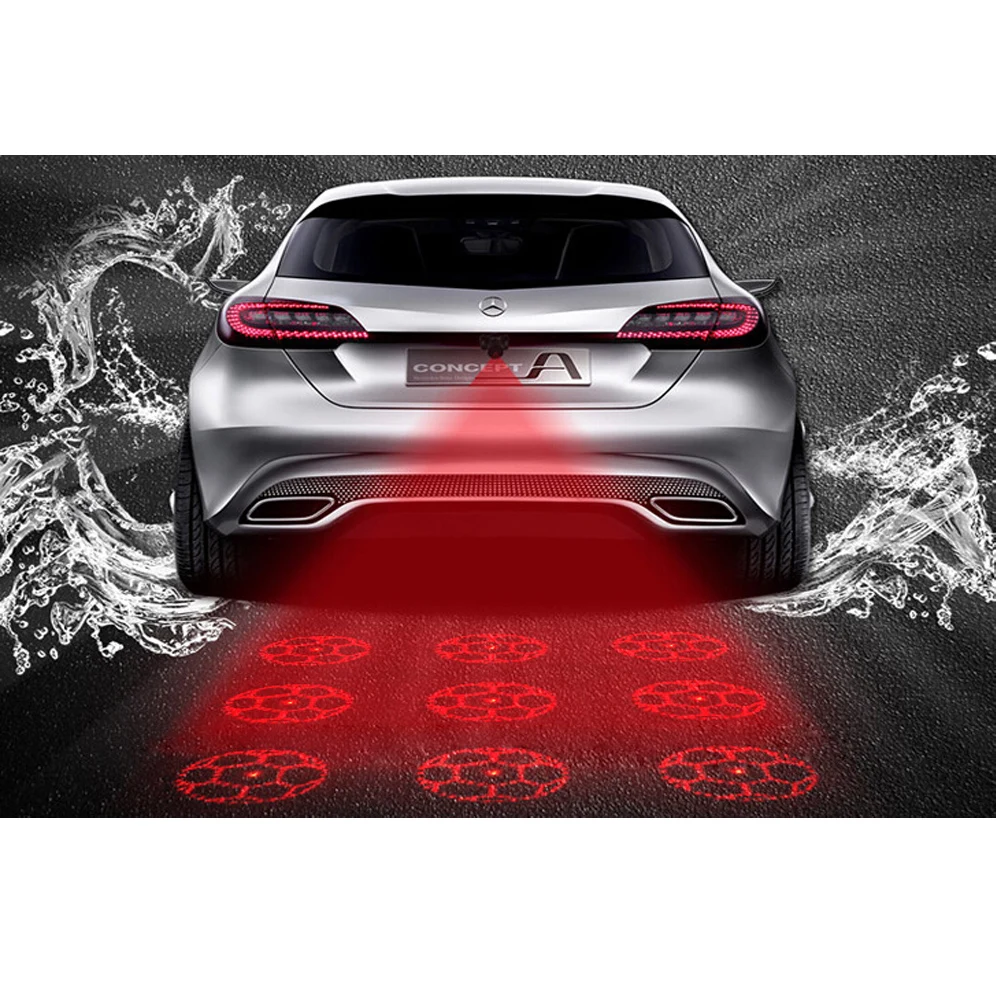 Car Laser Anti-Collision Brake Light Laser Warning Light License Plate Light Anti Tailing Red Laser Light Six Patterns