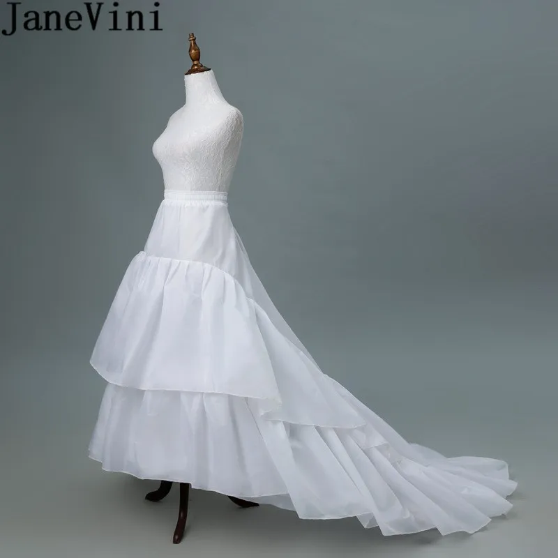 

JaneVini High Quality 3 Hoops Bridal Underskirt Petticoat for Wedding Dress Train Women A Line Underwear Crinoline Accessories