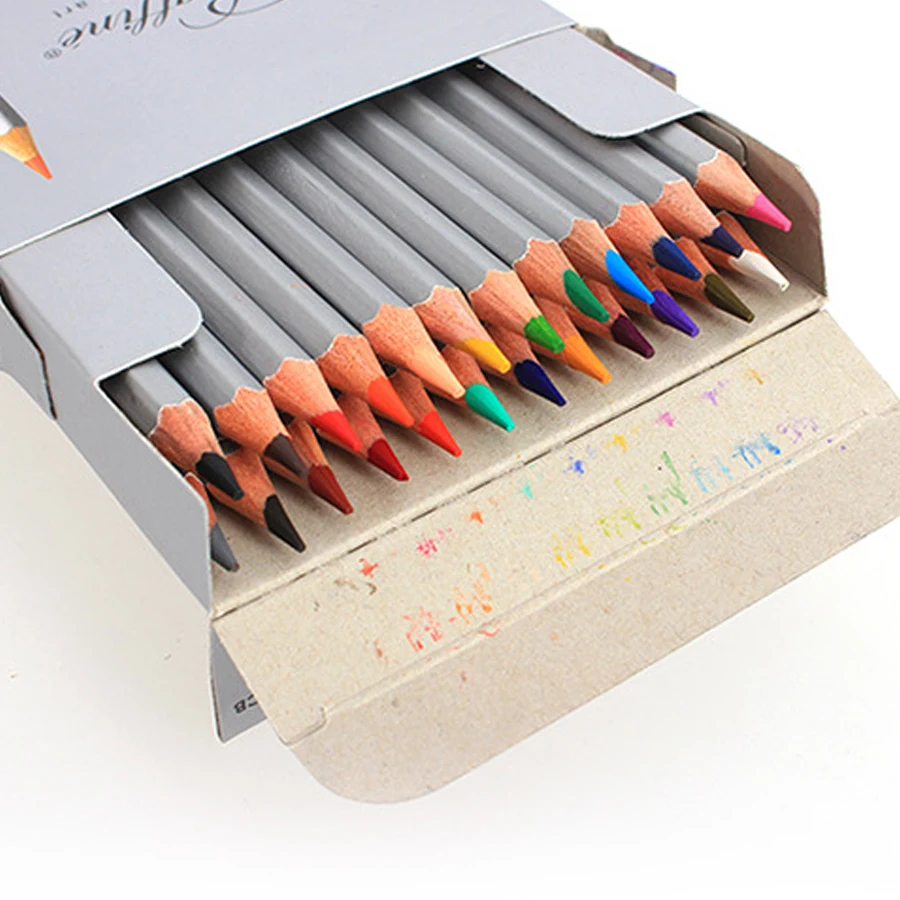 Conjunto de lápis de cor profissionais não tóxicos, 48 e 72 cores para crianças, ideal para desenho e pintura, livro de colorir