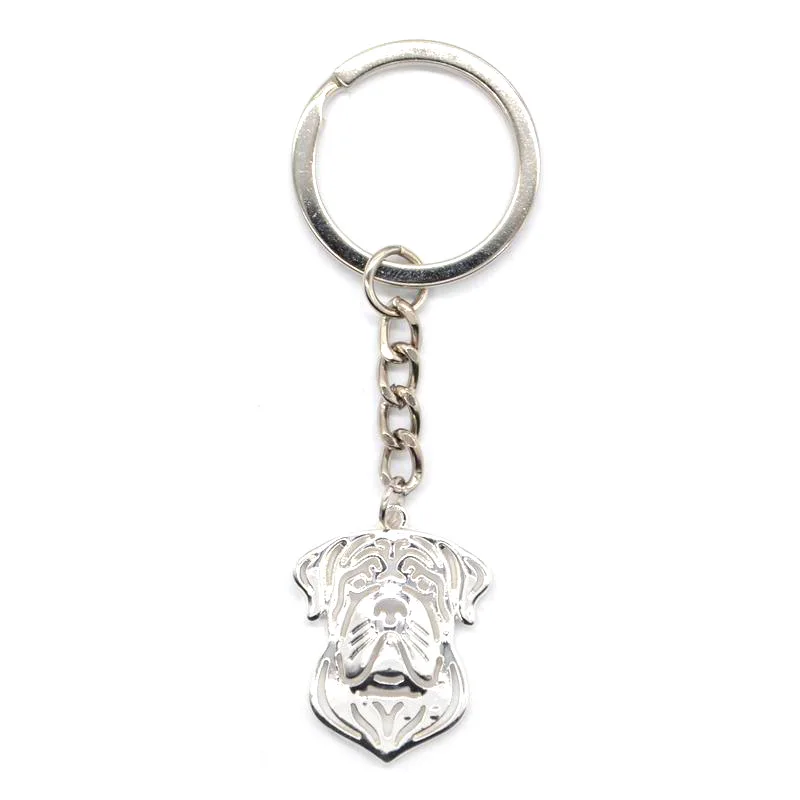 Jewelry Alloy English Mastiff Dog Key Chains Metal Pendant Key Chains For Men