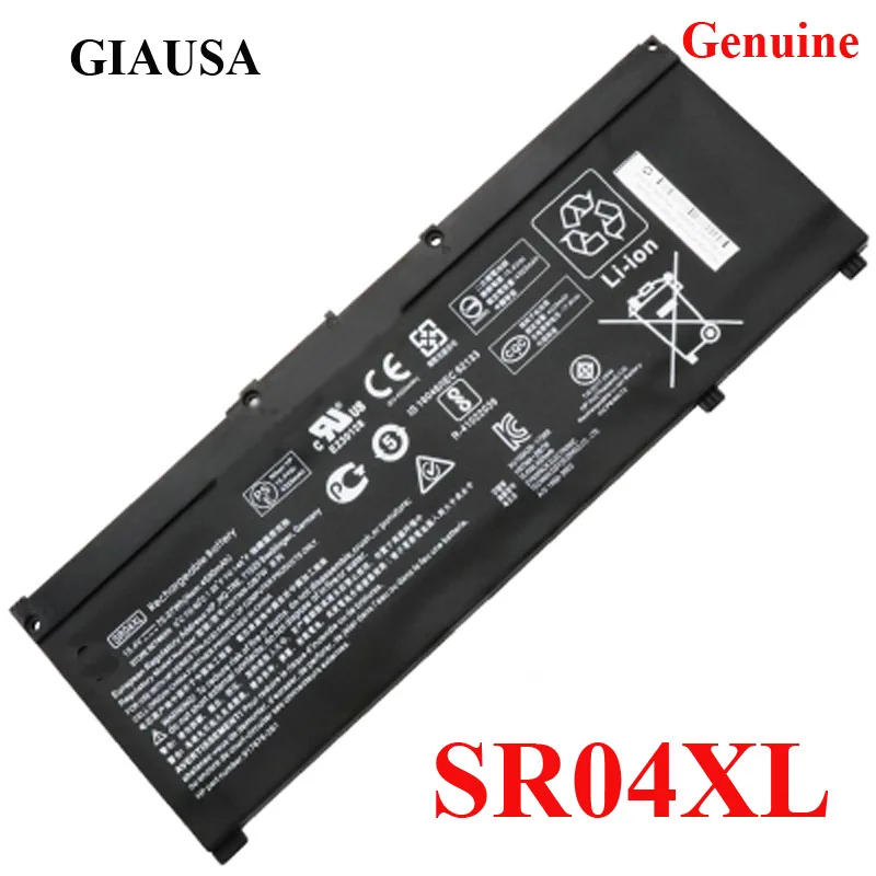 Genuine SR04XL Laptop Battery For HP Omen 15-ce000 15-ce000ng 15-ce002ng Pavilion Power 15t-cb2000 917678-1B1 TPN-Q193