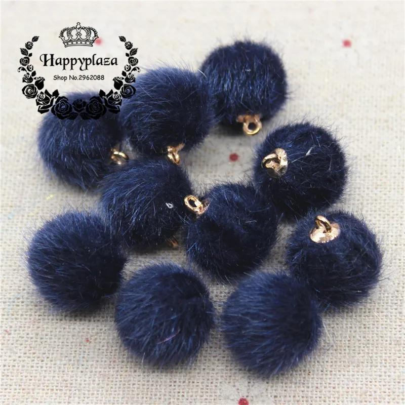 16mm Imitate Mink Fur Covered Beads For Jewelry Making Pendant Ball DIY Material Earrings Findings Eardrop Manual Accessories