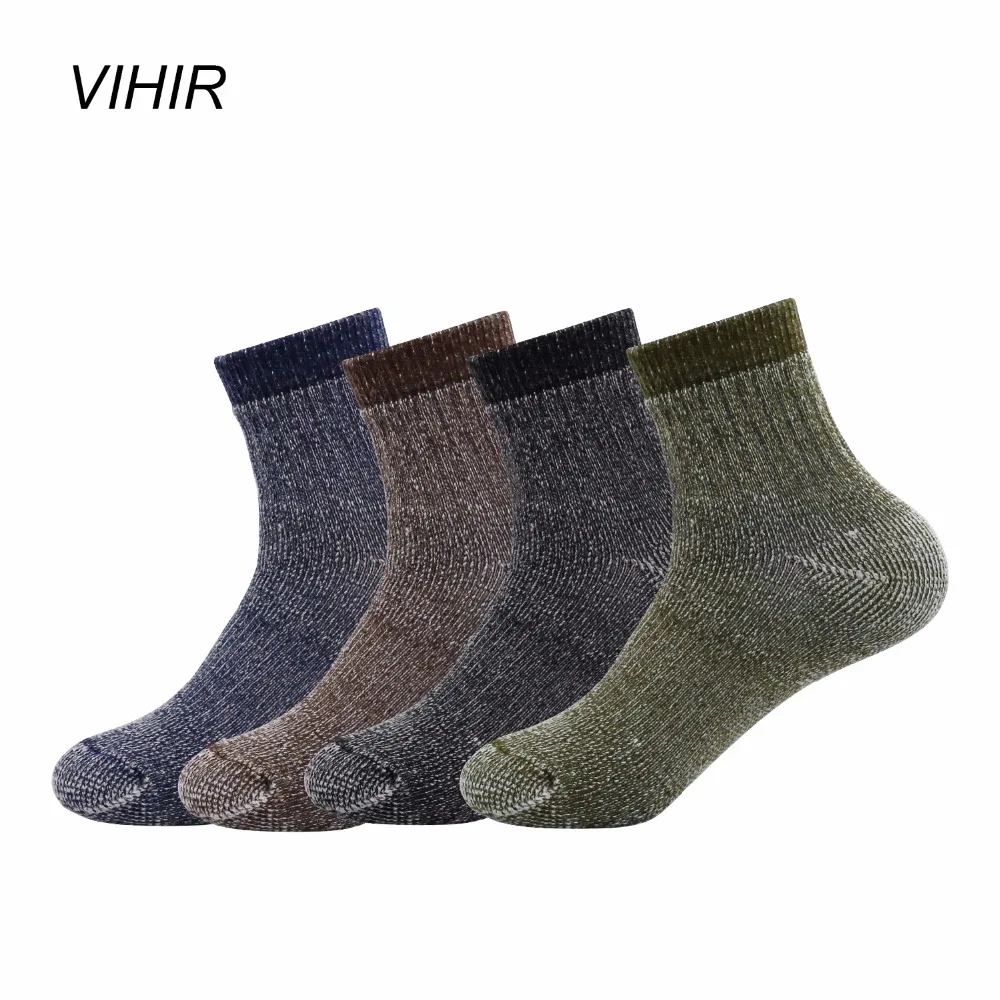 

Vihir Mixed Color Merino Wool Winter Ankle Outdoor Sports Socks for Skiing Hiking Cycling Camping socks