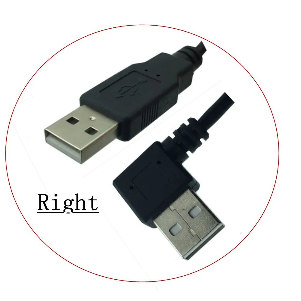 Adaptador de extensão usb a macho, adaptador de 90 graus direito e esquerdo para baixo, de 25cm