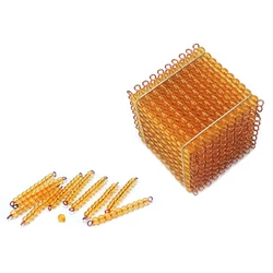 Baby Montessori Mathematics Toys Golden Beads Decimal Demo Thousand Beads Cube Suqare for Children Early Learning Developimg Toy