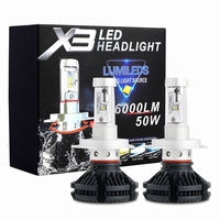 H4 H7 H11 H1 H3 LED Car Headlight Bulb All In One Hi/Lo Dual Beam Auto Turbo LED Headlamp Bulb With ZES Chip 4300K 6500K 8000K