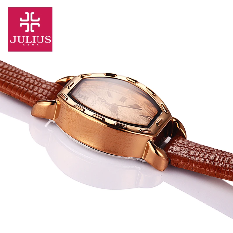 Julius Small Women\'s Watch Japan Quartz Classic Fashion Lady Hours Simple Retro Real Leather Girl\'s Birthday Lovers Gift No Box